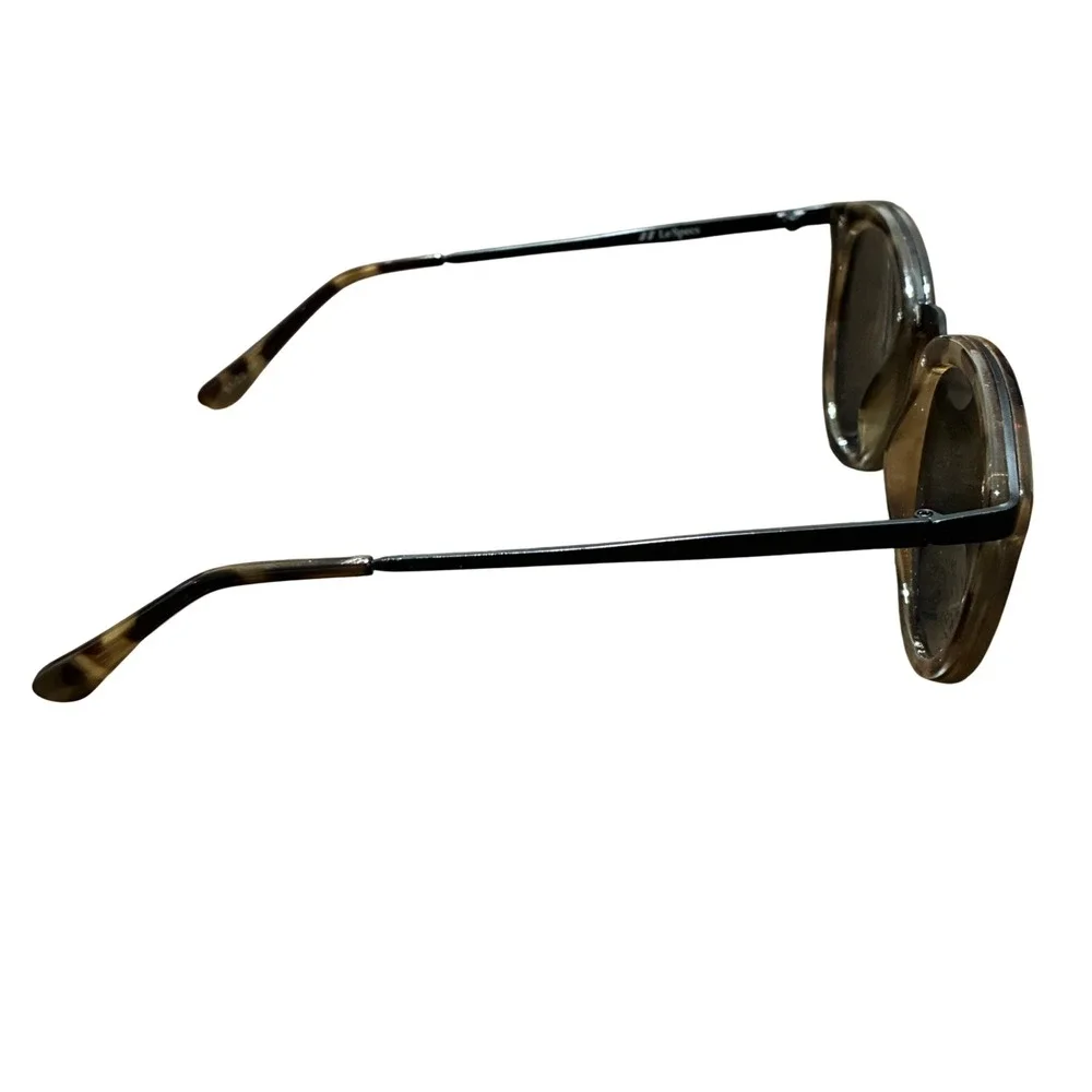 Le Specs No Smirking Sunglasses Tortoise Shell Mirrored Round Cat Eye Eyeglasses